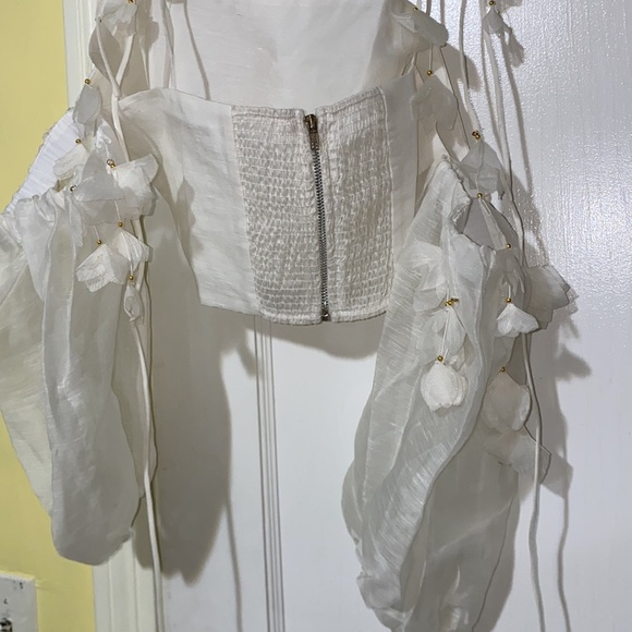 Flower Linen-Silk Crop Top - Picture 11 of 11